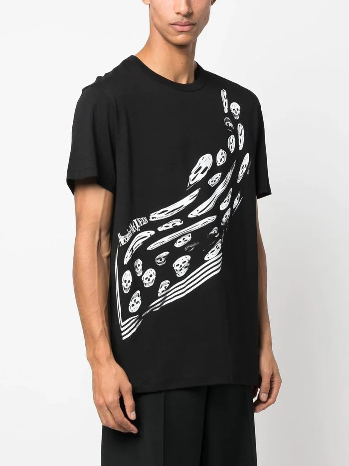 ALEXANDER MCQUEEN Skeleton-print Short-sleeved T-shirt Black - MAISONDEFASHION.COM