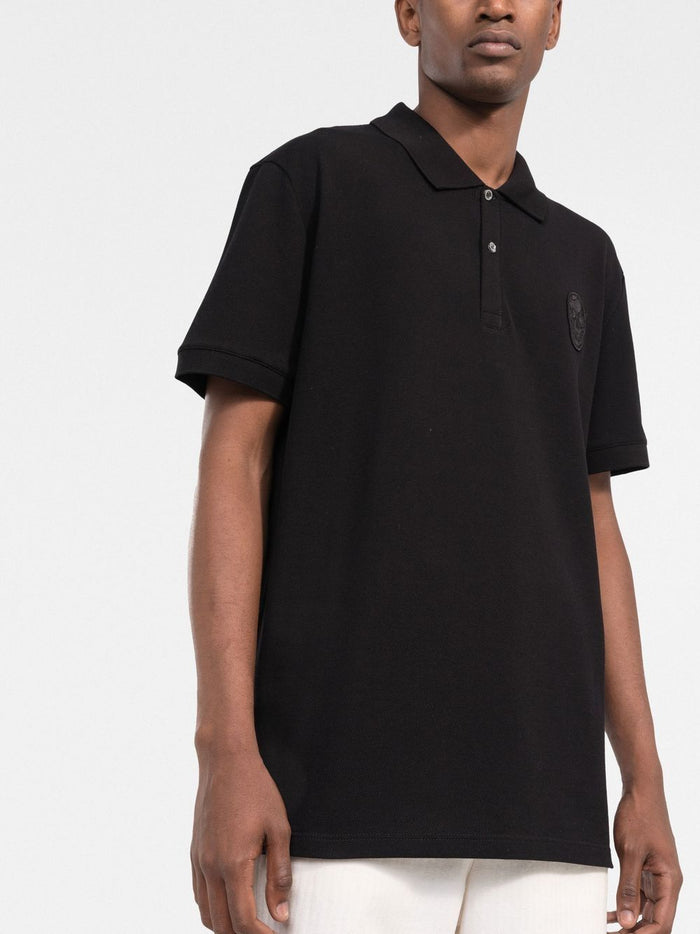 ALEXANDER MCQUEEN Skull Patch Polo Shirt Black - MAISONDEFASHION.COM