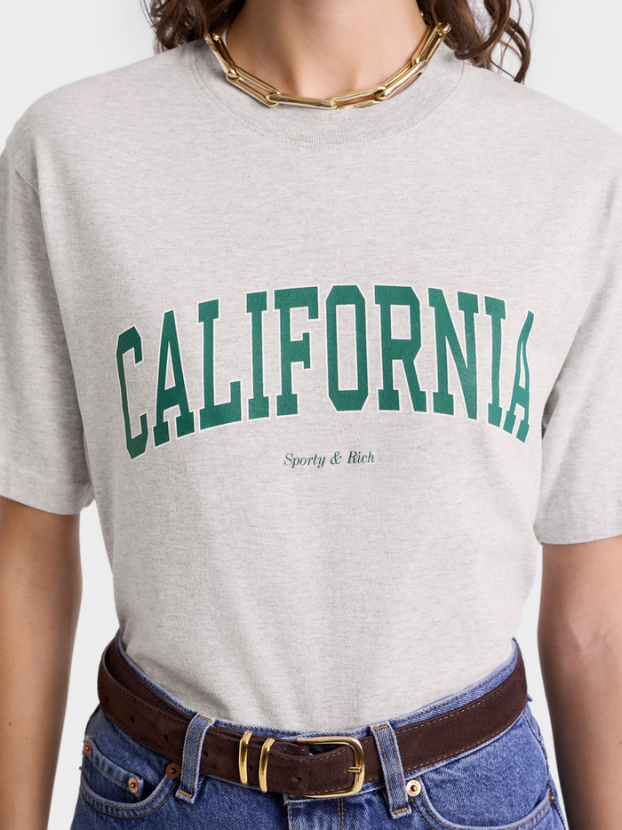 SPORTY & RICH WOMEN California T-Shirt Heather Gray - MAISONDEFASHION.COM