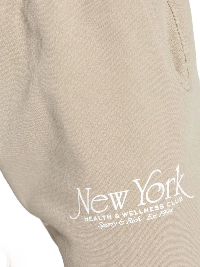 SPORTY & RICH WOMEN NY 94 Sweatpants Elephant/White - MAISONDEFASHION.COM