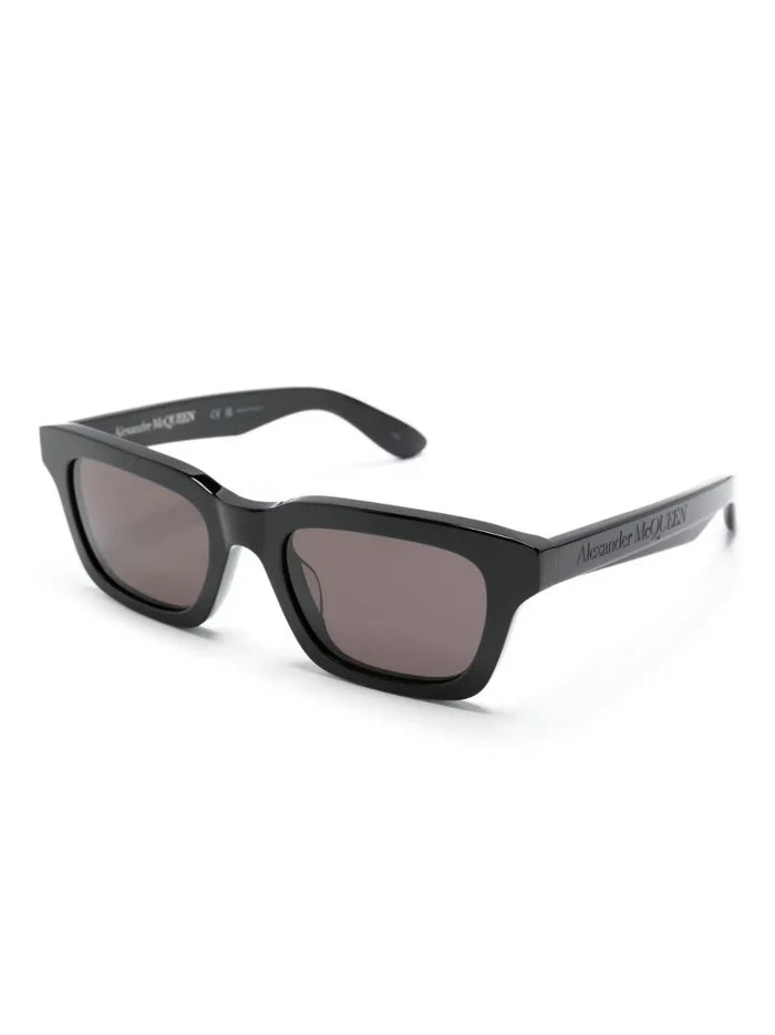 ALEXANDER MCQUEEN MEN Square Frame Sunglasses Black/Grey - MAISONDEFASHION.COM