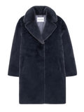 STAND STUDIO Camille Cocoon Coat in Graphite Grey - front view showing oversized silhouette and relaxed fit
