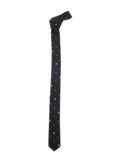 ALEXANDER MCQUEEN Stars & Skulls Pattern Silk Tie Black - MAISONDEFASHION.COM