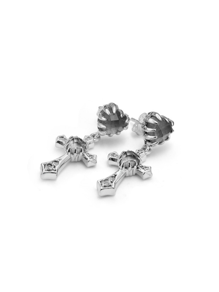 STOLEN GIRLFRIENDS CLUB WOMEN Gothic Love Earrings Silver - MAISONDEFASHION.COM
