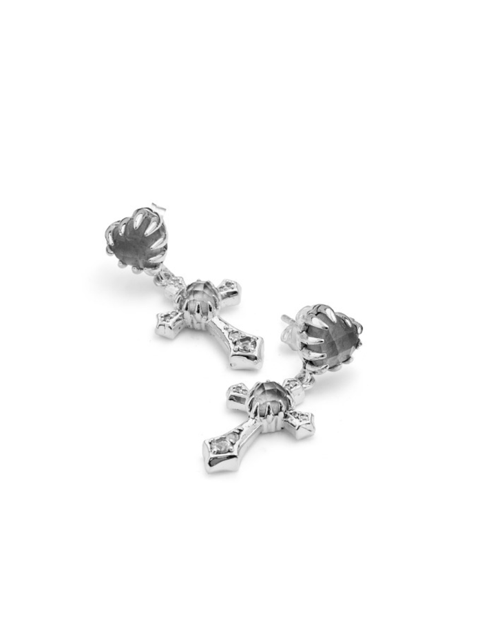 STOLEN GIRLFRIENDS CLUB WOMEN Gothic Love Earrings Silver - MAISONDEFASHION.COM