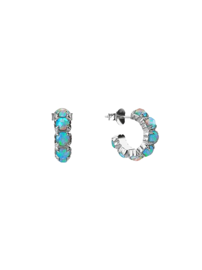 STOLEN GIRLFRIENDS CLUB WOMEN Halo Cluster Hoop Earrings Bello Opal - MAISONDEFASHION.COM