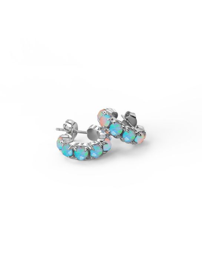 STOLEN GIRLFRIENDS CLUB WOMEN Halo Cluster Hoop Earrings Bello Opal - MAISONDEFASHION.COM