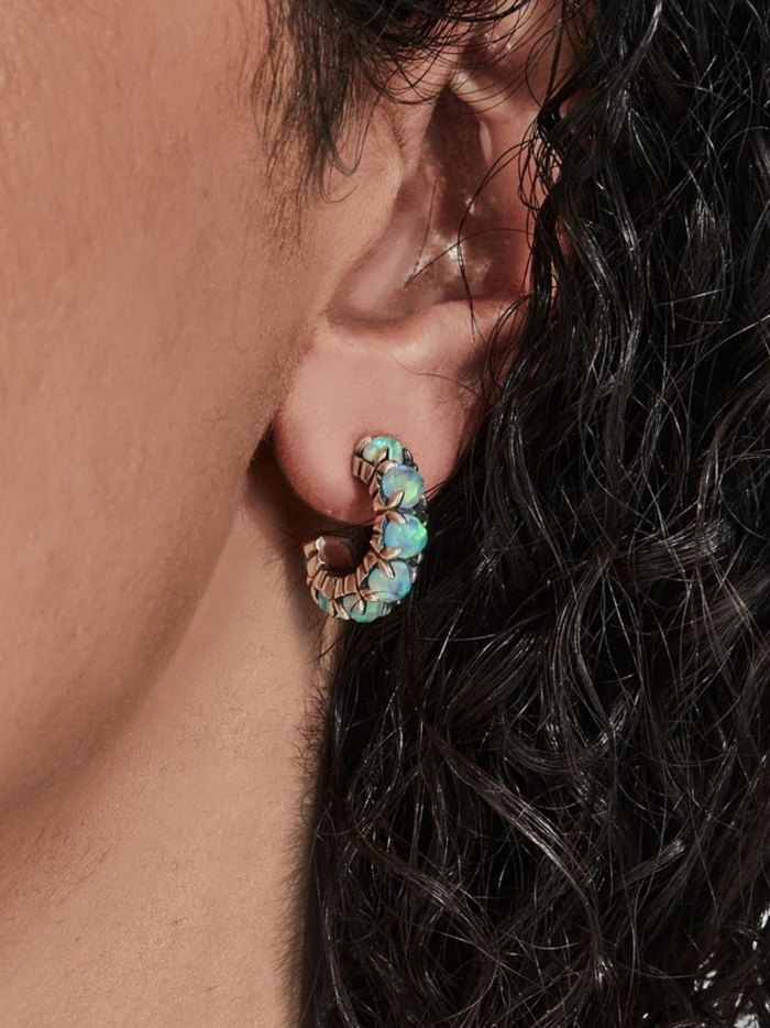 STOLEN GIRLFRIENDS CLUB WOMEN Halo Cluster Hoop Earrings Bello Opal - MAISONDEFASHION.COM
