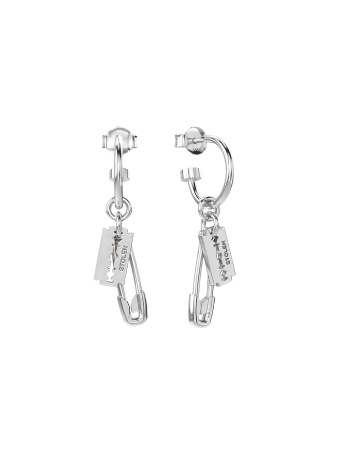 STOLEN GIRLFRIENDS CLUB WOMEN Razor Pin Earrings Silver - MAISONDEFASHION.COM