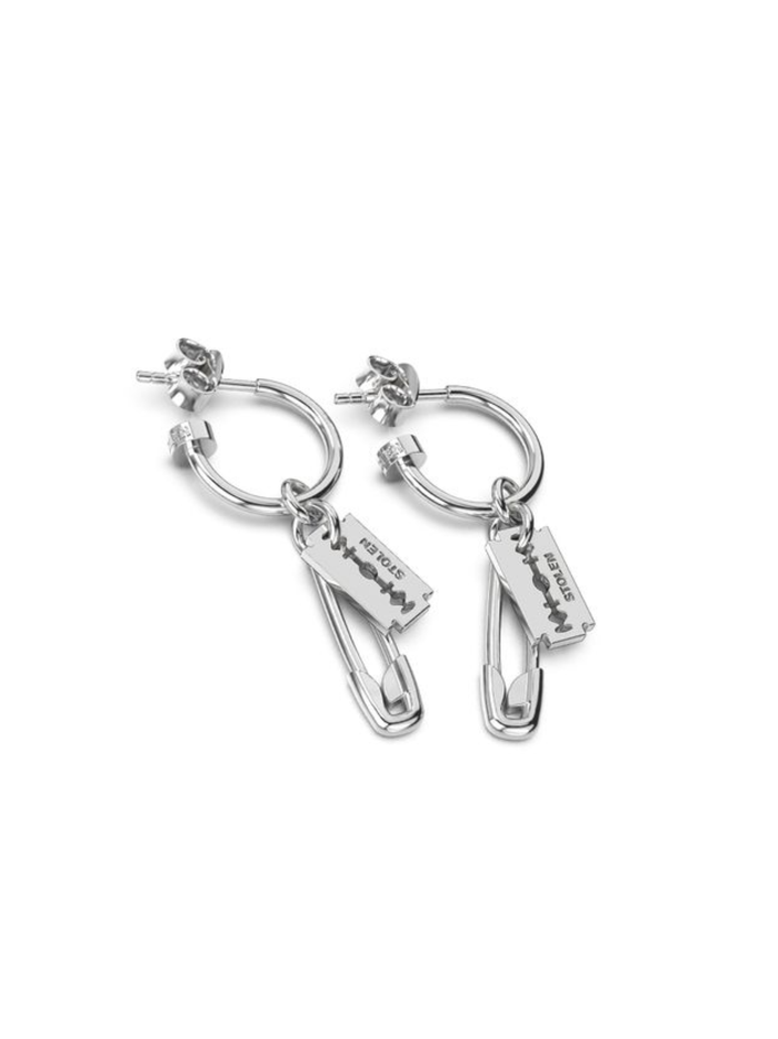 STOLEN GIRLFRIENDS CLUB WOMEN Razor Pin Earrings Silver - MAISONDEFASHION.COM