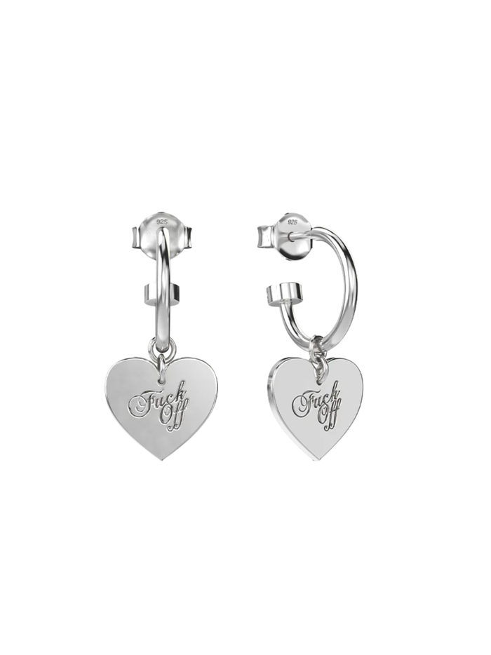 STOLEN GIRLFRIENDS CLUB WOMEN Warm Welcome Heart Earrings Silver - MAISONDEFASHION.COM