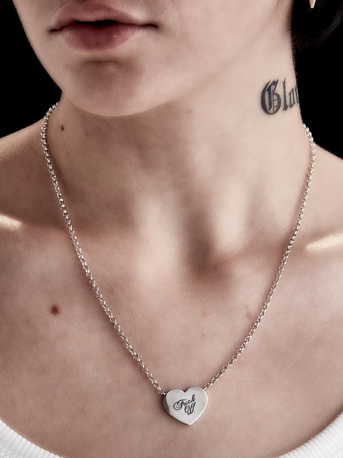 STOLEN GIRLFRIENDS CLUB WOMEN Warm Welcome Heart Necklace Silver - MAISONDEFASHION.COM