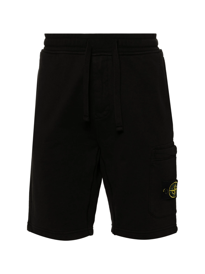 STONE ISLAND Cargo-pockets Bermuda Shorts Black - MAISONDEFASHION.COM