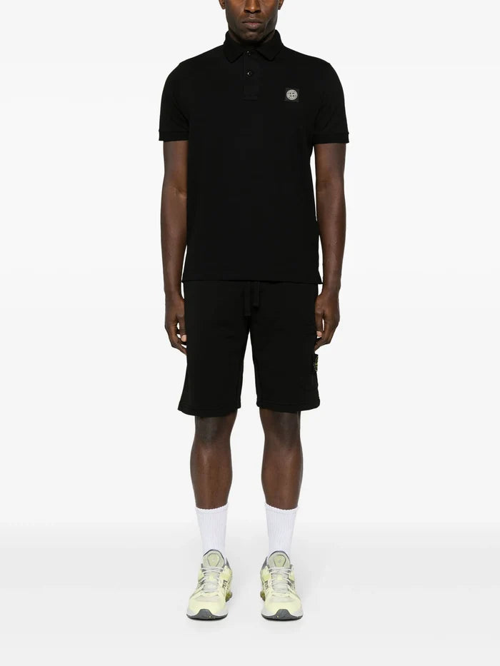 STONE ISLAND Cargo-pockets Bermuda Shorts Black - MAISONDEFASHION.COM