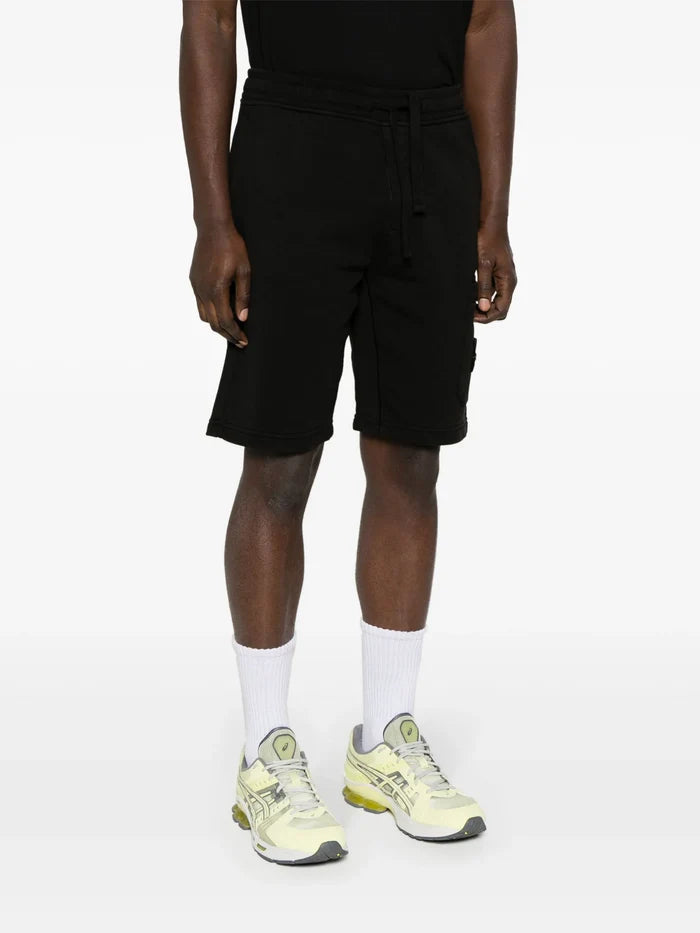 STONE ISLAND Cargo-pockets Bermuda Shorts Black - MAISONDEFASHION.COM