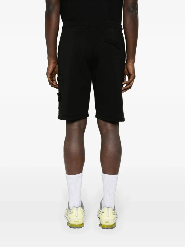 STONE ISLAND Cargo-pockets Bermuda Shorts Black - MAISONDEFASHION.COM