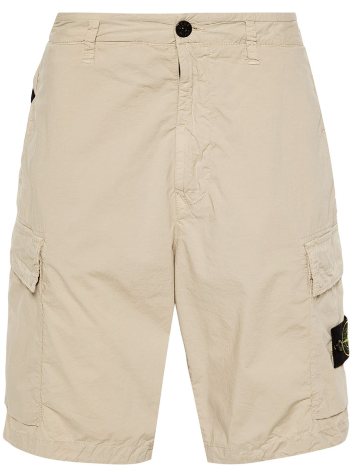 STONE ISLAND Compass Badge Cargo Shorts Beige - MAISONDEFASHION.COM
