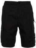 STONE ISLAND MEN Compass Badge Cargo Shorts Black - MAISONDEFASHION.COM