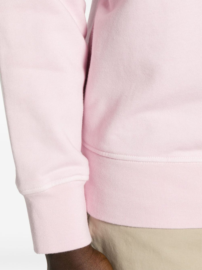 STONE ISLAND MEN Compass Badge Cotton Sweatshirt Pale Pink - MAISONDEFASHION.COM
