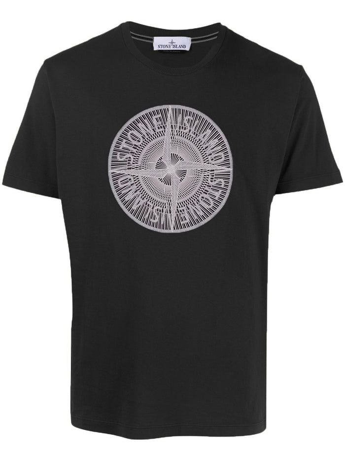 STONE ISLAND Compass Graphic-Print Cotton T-Shirt Black - MAISONDEFASHION.COM