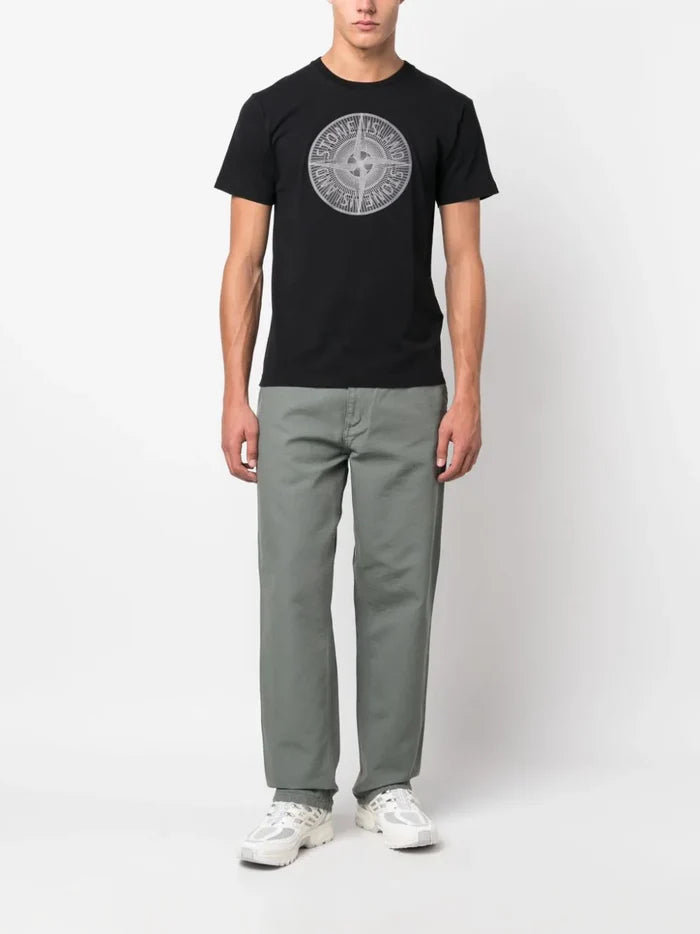 STONE ISLAND Compass Graphic-Print Cotton T-Shirt Black - MAISONDEFASHION.COM