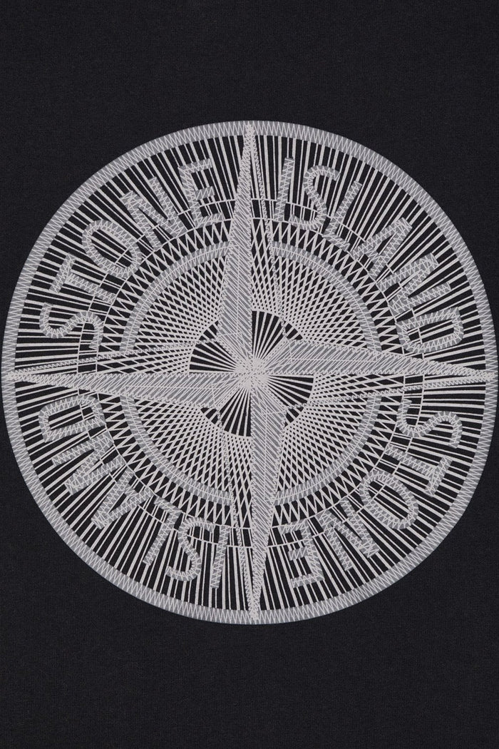 STONE ISLAND Compass Graphic-Print Cotton T-Shirt Black - MAISONDEFASHION.COM