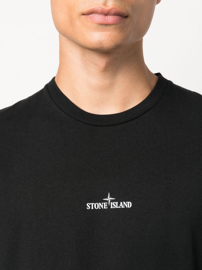 STONE ISLAND Compass Graphic T-Shirt Black - MAISONDEFASHION.COM