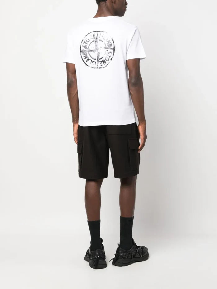 STONE ISLAND Compass Graphic T-Shirt White - MAISONDEFASHION.COM