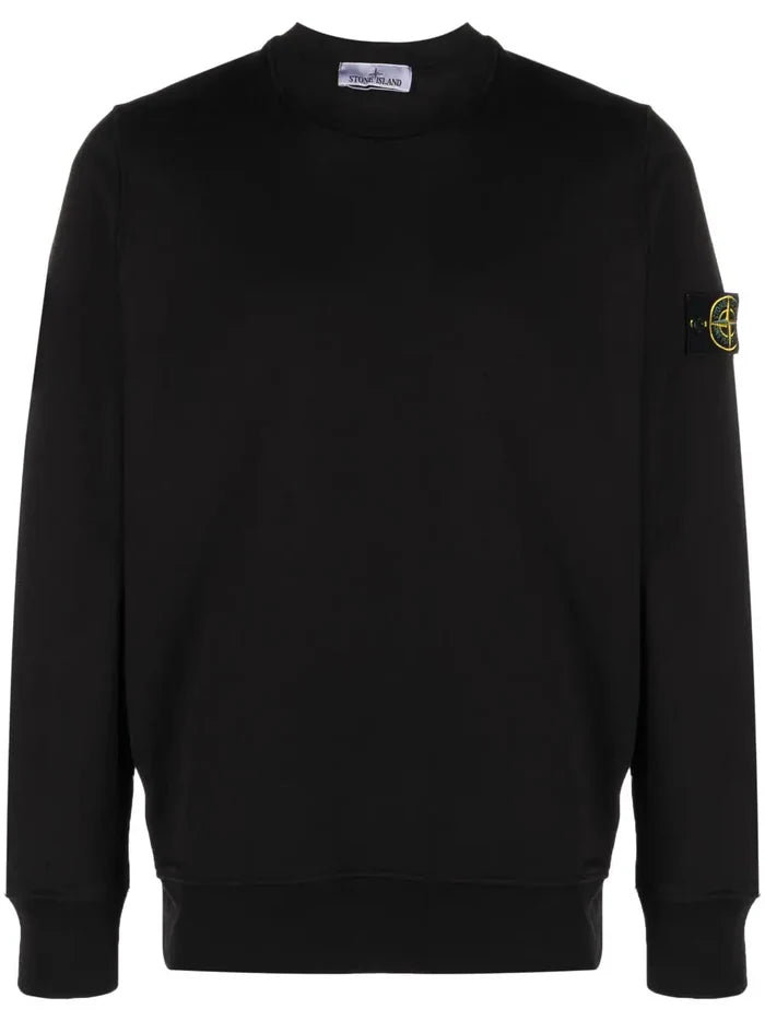 STONE ISLAND Compass Patch Logo Sweatshirt Black - MAISONDEFASHION.COM