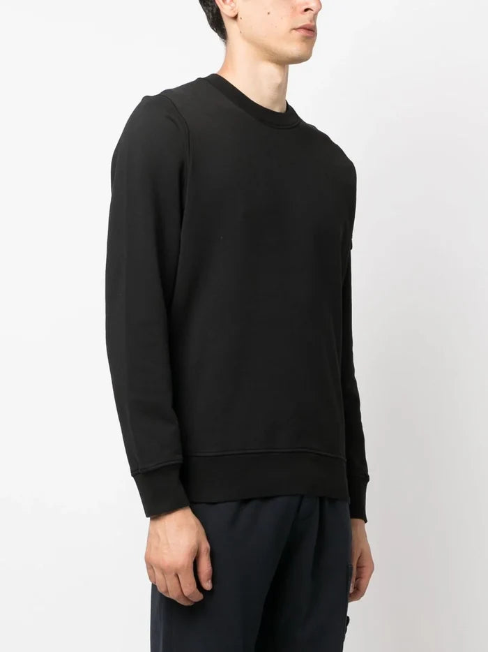 STONE ISLAND Compass Patch Logo Sweatshirt Black - MAISONDEFASHION.COM