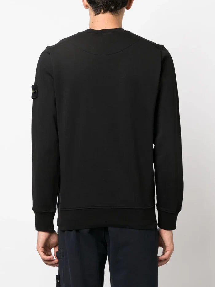 STONE ISLAND Compass Patch Logo Sweatshirt Black - MAISONDEFASHION.COM