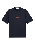 STONE ISLAND Flocked Logo-print T-Shirt Navy