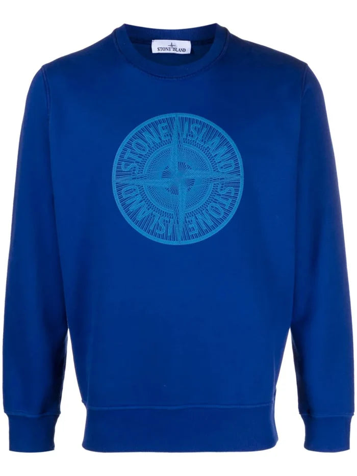 STONE ISLAND MEN Industrial One Cotton Sweatshirt Blue - MAISONDEFASHION.COM