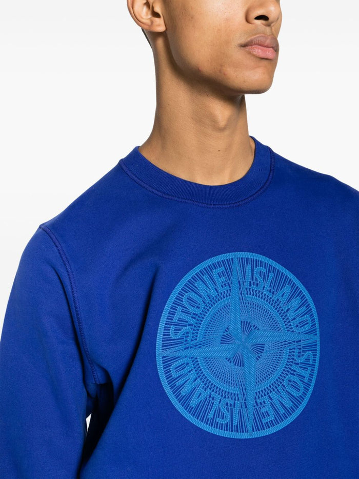 STONE ISLAND MEN Industrial One Cotton Sweatshirt Blue - MAISONDEFASHION.COM