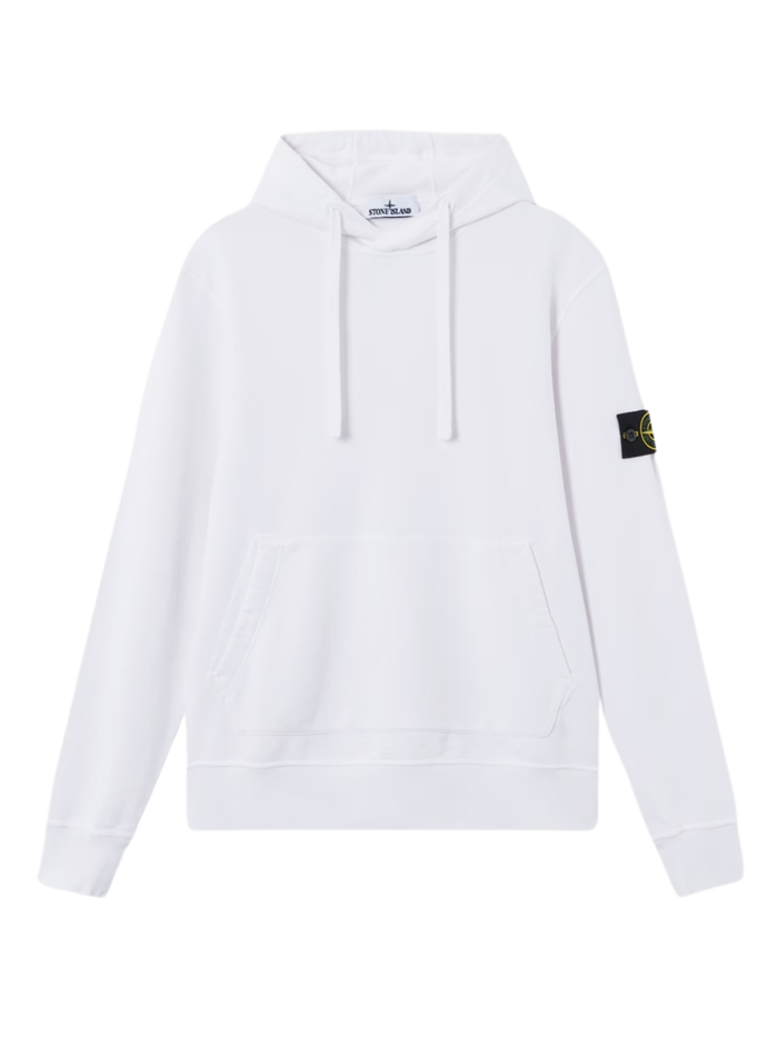 STONE ISLAND Kangaroo Pocket Hoodie White - MAISONDEFASHION.COM