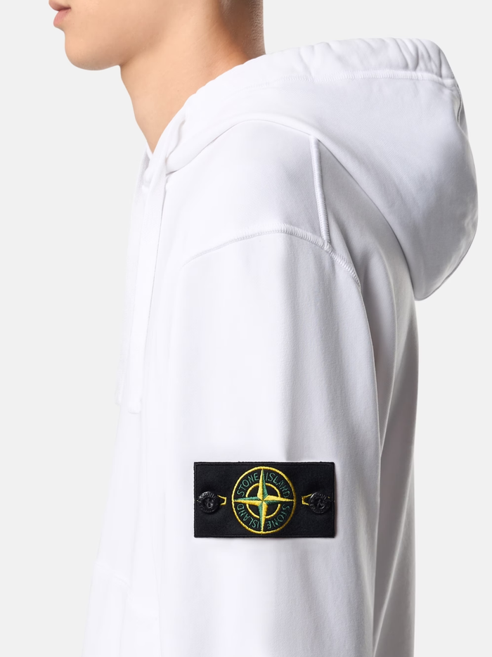 STONE ISLAND Kangaroo Pocket Hoodie White - MAISONDEFASHION.COM