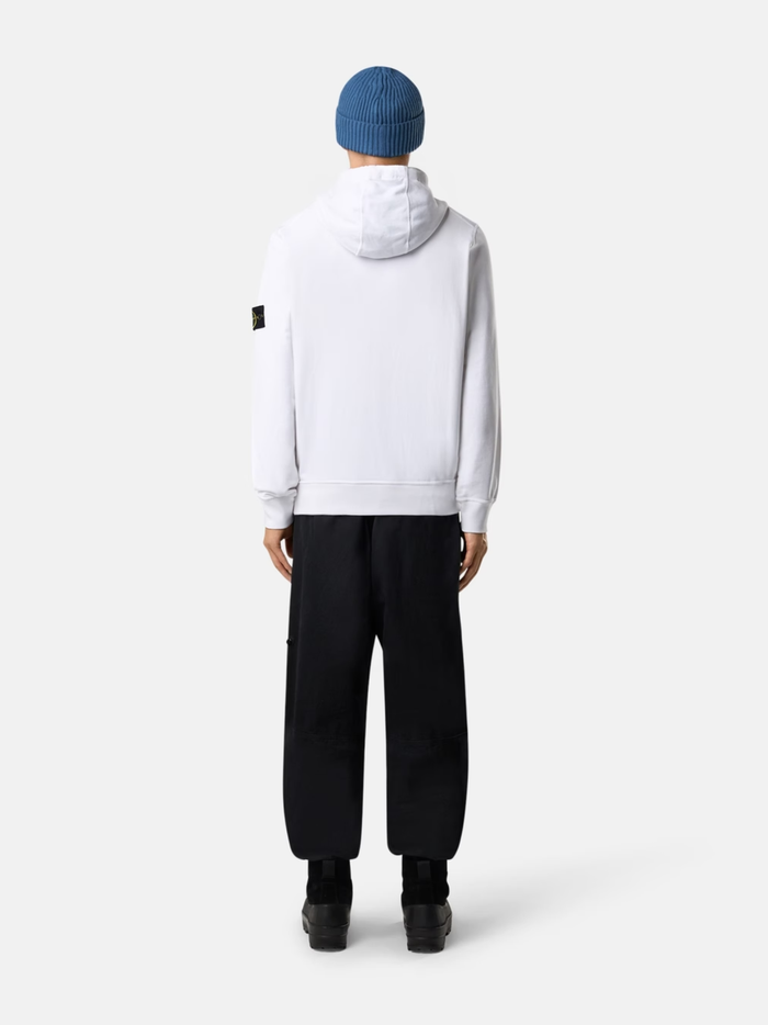 STONE ISLAND Kangaroo Pocket Hoodie White - MAISONDEFASHION.COM