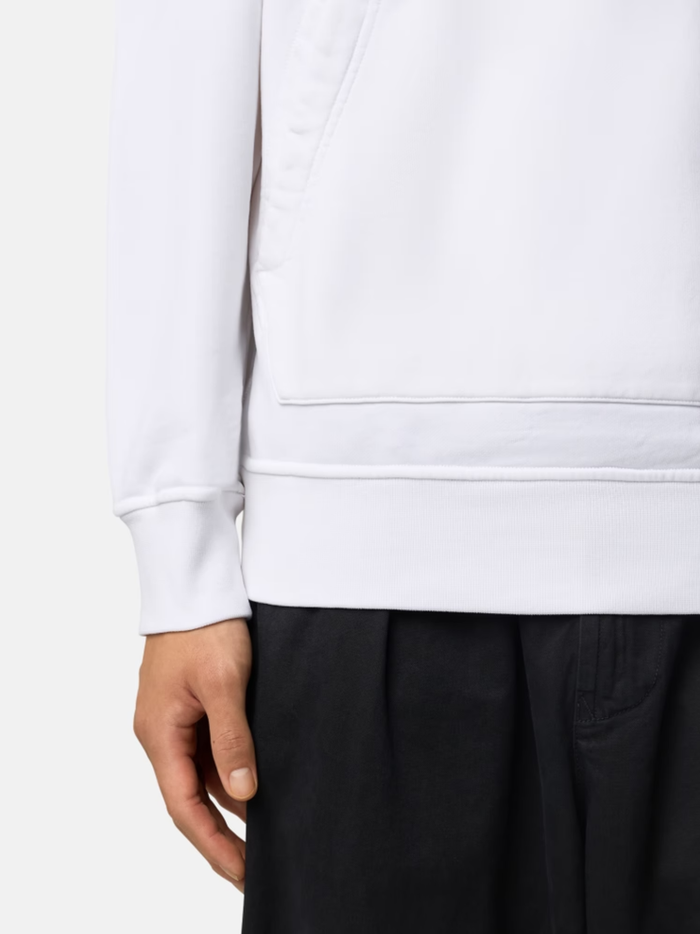 STONE ISLAND Kangaroo Pocket Hoodie White - MAISONDEFASHION.COM