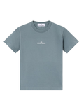 STONE ISLAND KIDS Boys Brush Fade Camo Compass Print T-shirt Ash Blue