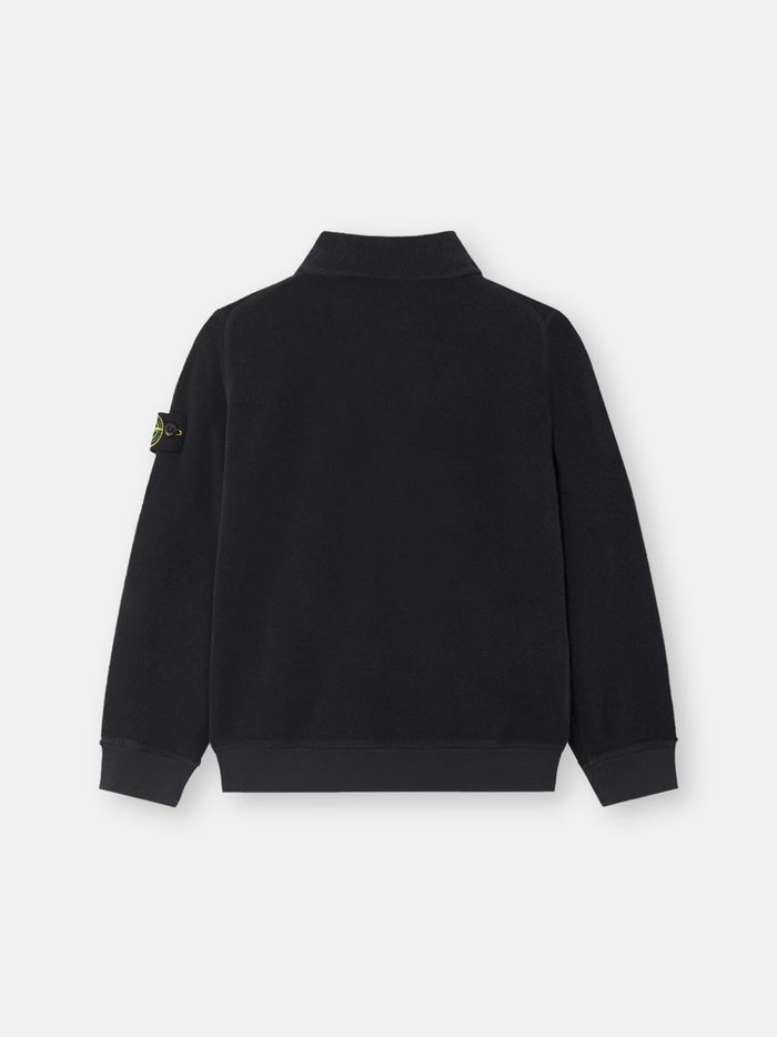 STONE ISLAND KIDS Boys Button Fastening Polo Sweatshirt Navy - MAISONDEFASHION.COM