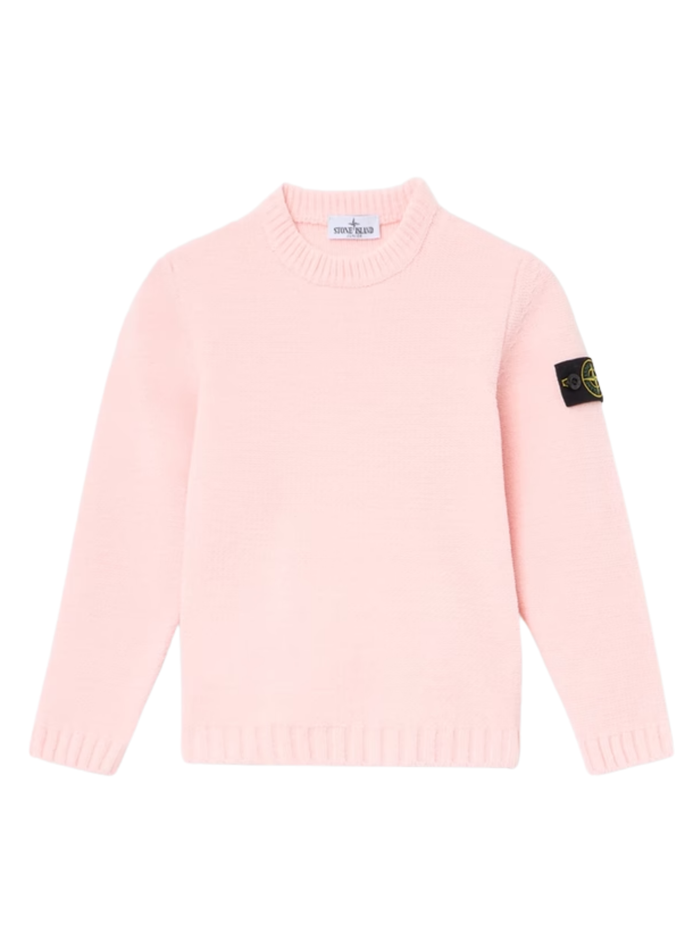 STONE ISLAND KIDS Boys Chenille Sweater Powder Pink