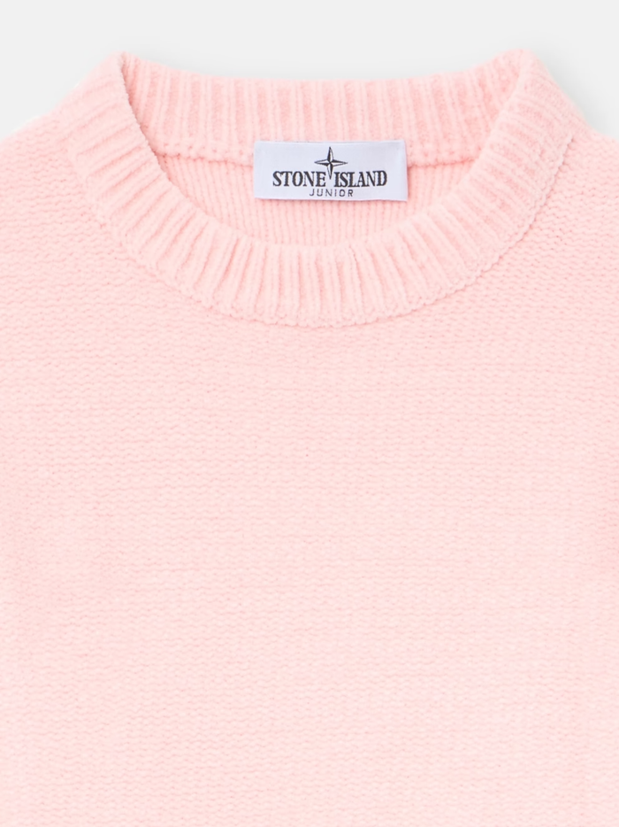 STONE ISLAND KIDS Boys Chenille Sweater Powder Pink