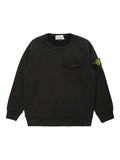 STONE ISLAND KIDS Boys Chest Pocket Sweatshirt Black - MAISONDEFASHION.COM
