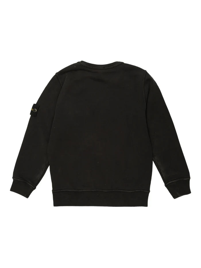 STONE ISLAND KIDS Boys Chest Pocket Sweatshirt Black - MAISONDEFASHION.COM