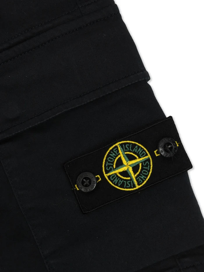 STONE ISLAND KIDS Boys Compass-badge Cargo Shorts Navy - MAISONDEFASHION.COM