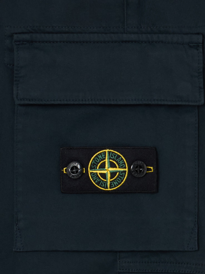 STONE ISLAND KIDS Boys Compass Badge Cargo Trousers Navy - MAISONDEFASHION.COM