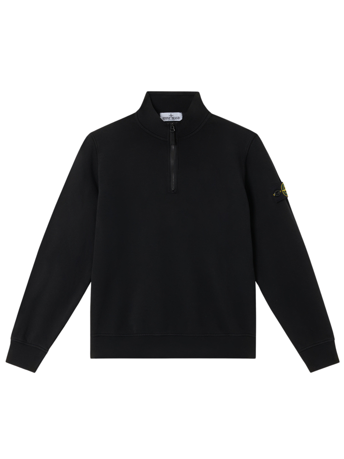 STONE ISLAND KIDS Boys Compass-Badge High-Neck Sweatshirt Black - MAISONDEFASHION.COM