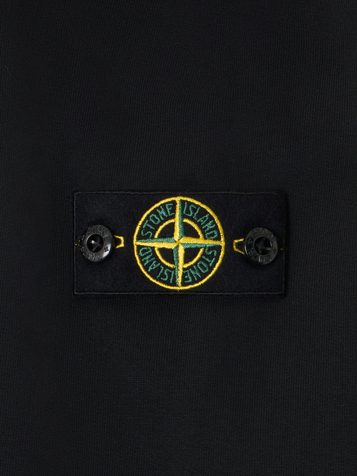 STONE ISLAND KIDS Boys Compass-Badge High-Neck Sweatshirt Black - MAISONDEFASHION.COM