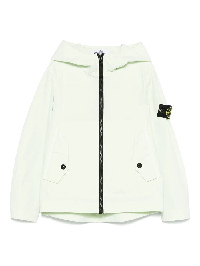 STONE ISLAND KIDS Boys Compass-badge Jacket Light Green - MAISONDEFASHION.COM