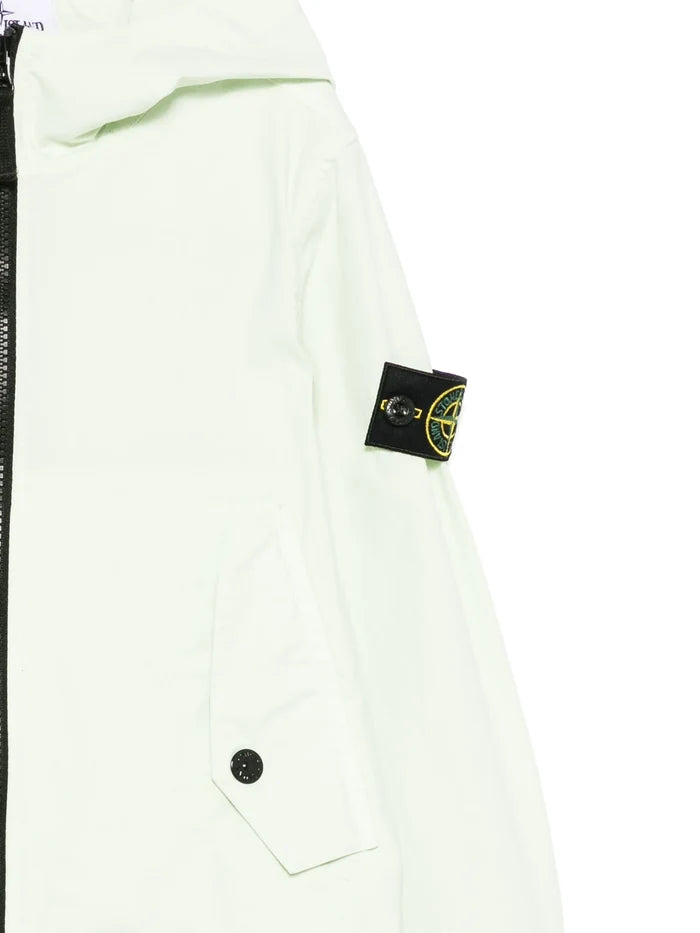 STONE ISLAND KIDS Boys Compass-badge Jacket Light Green - MAISONDEFASHION.COM